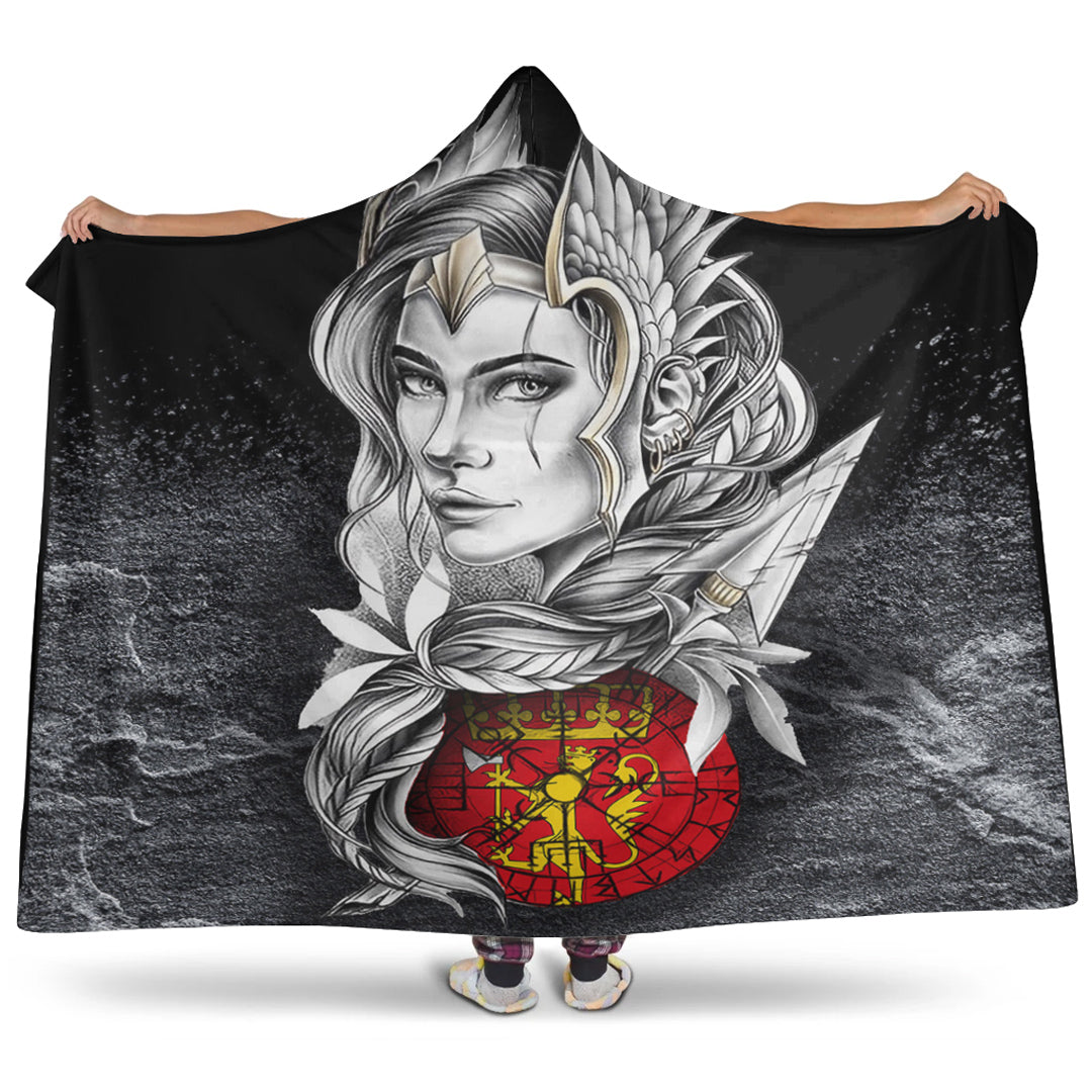 Viking Style Hooded Blanket - Valkyries Norway Viking Country Hooded Blanket A95