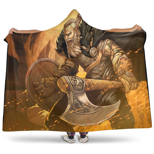 VikingStyle Hooded Blanket - Viking Ragnar Lothbrok Hooded Blanket A35