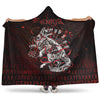 VikingStyle Hooded Blanket - Fenrir and Arrow on Blood Background Hooded Blanket A35