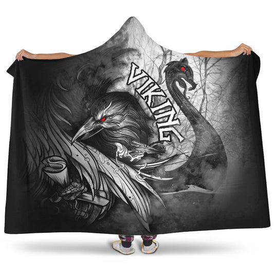 VikingStyle Hooded Blanket - Raven And Darkka Hooded Blanket A31