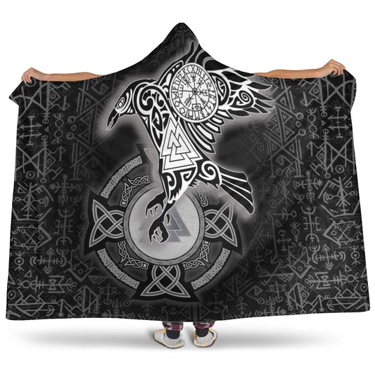 VikingStyle Hooded Blanket -Celtic Raven Viking Homeset Hooded Blanket A95