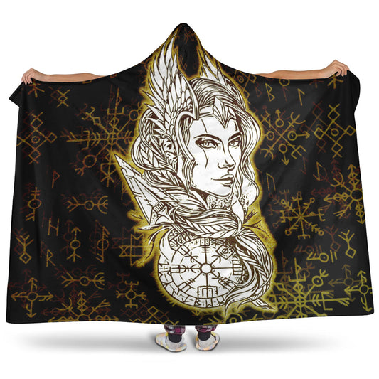 VikingStyle Hooded Blanket -Viking Valkyrie Gold Hooded Blanket A95