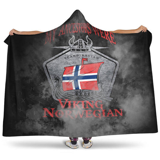 VikingStyle Hooded Blanket - Viking Norway Drakka Scandinavian Hooded Blanket A31
