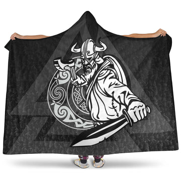 VikingStyle Hooded Blanket -Warriors Valknut Style Hooded Blanket A94