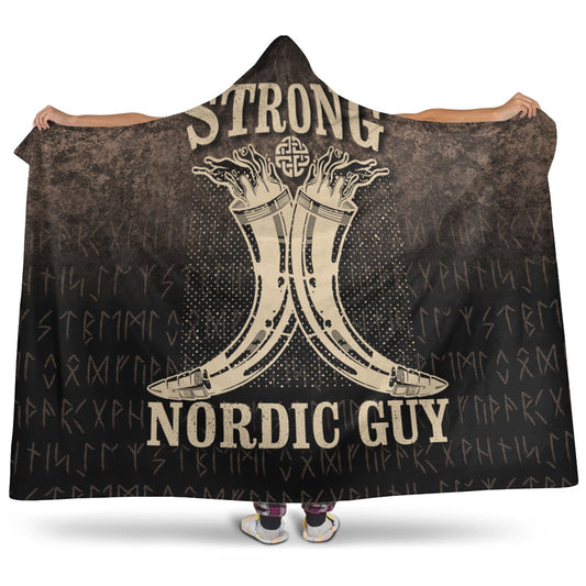 VikingStyle Hooded Blanket - Strong Nordic Guy Hooded Blanket A7