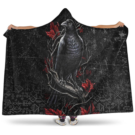 VikingStyle Hooded Blanket - Viking on a Tree Branch Hooded Blanket A35
