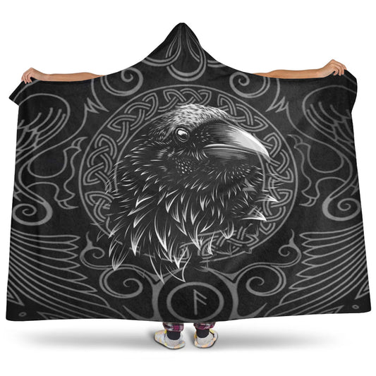 VikingStyle Hooded Blanket - Raven Celtic Style Hooded Blanket A35