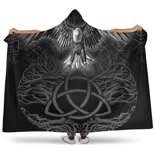 VikingStyle Hooded Blanket - Raven Tree Cletic Hooded Blanket A95