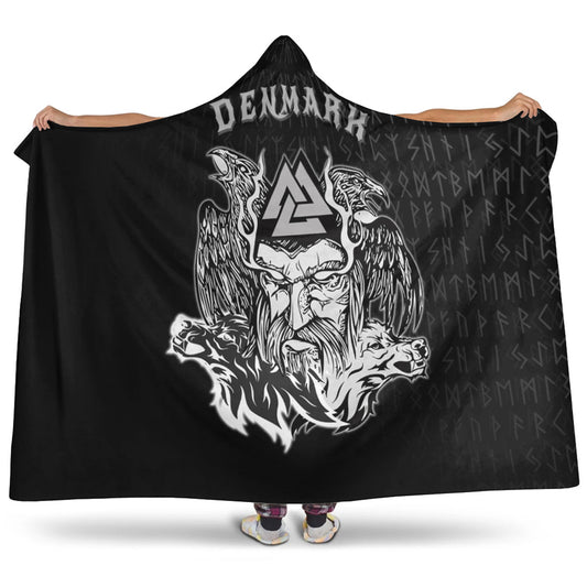 VikingStyle Hooded Blanket -Denmark Odin Viking Set Hooded Blanket A95