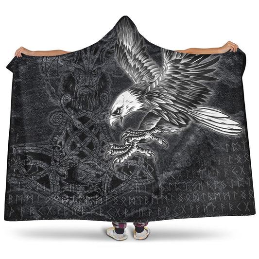 VikingStyle Hooded Blanket - Raven Mjolnir Hooded Blanket A95