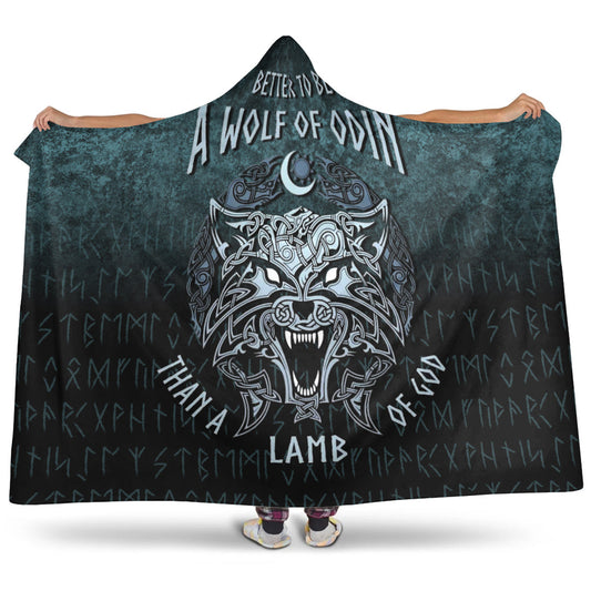 VikingStyle Hooded Blanket - Better To Be A Wolf of Odin Hooded Blanket A7