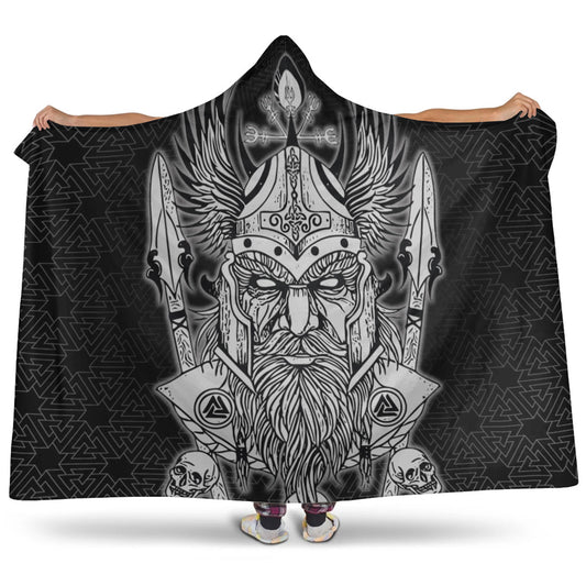 VikingStyle Hooded Blanket -Odin And Raven Viking Homeset Hooded Blanket A95