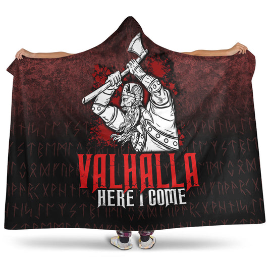 VikingStyle Hooded Blanket - Valhalla Here I Come Viking Hooded Blanket A7