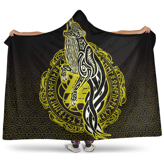 VikingStyle Hooded Blanket -Wolf Viking Gold Hooded Blanket A95