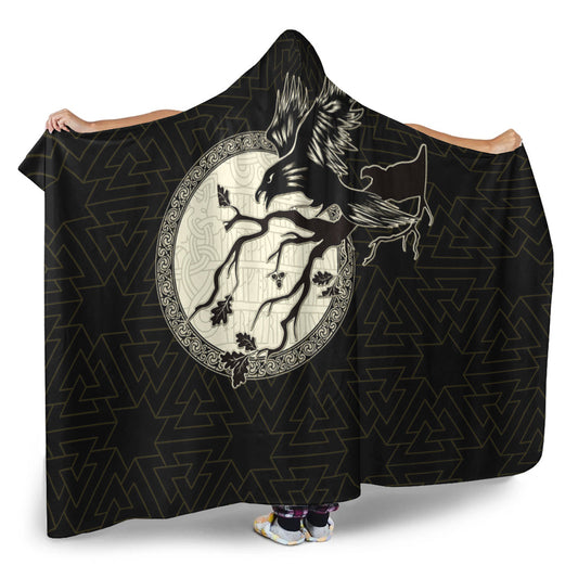 VikingStyle Hooded Blanket - Viking Raven Hooded Blanket A95