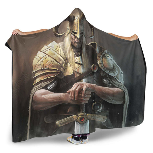 VikingStyle Hooded Blanket - Viking Gold Knights Hooded Blanket A35
