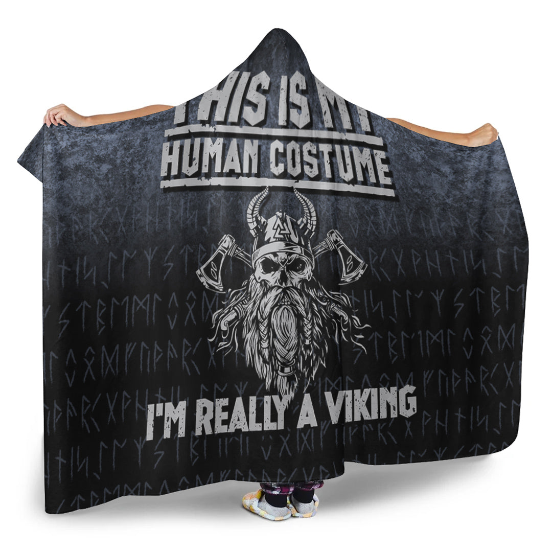 VikingStyle Hooded Blanket - Vikings Victory Or Valhalla Maiden Hooded Blanket A7