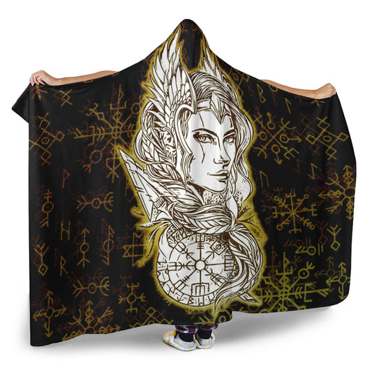 VikingStyle Hooded Blanket -Viking Valkyrie Gold Hooded Blanket A95