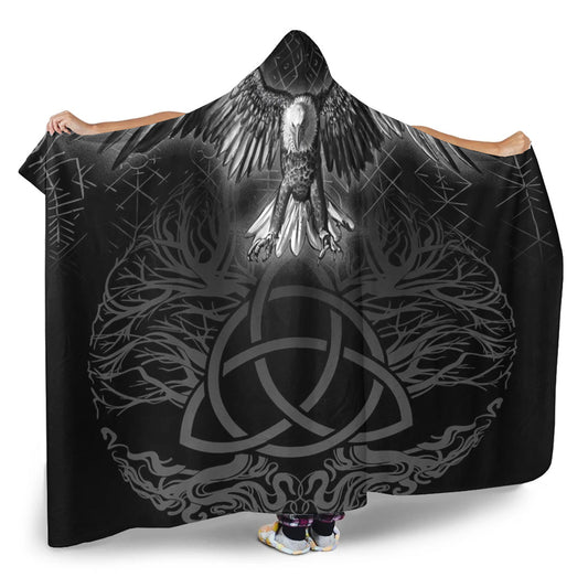 VikingStyle Hooded Blanket - Raven Tree Cletic Hooded Blanket A95