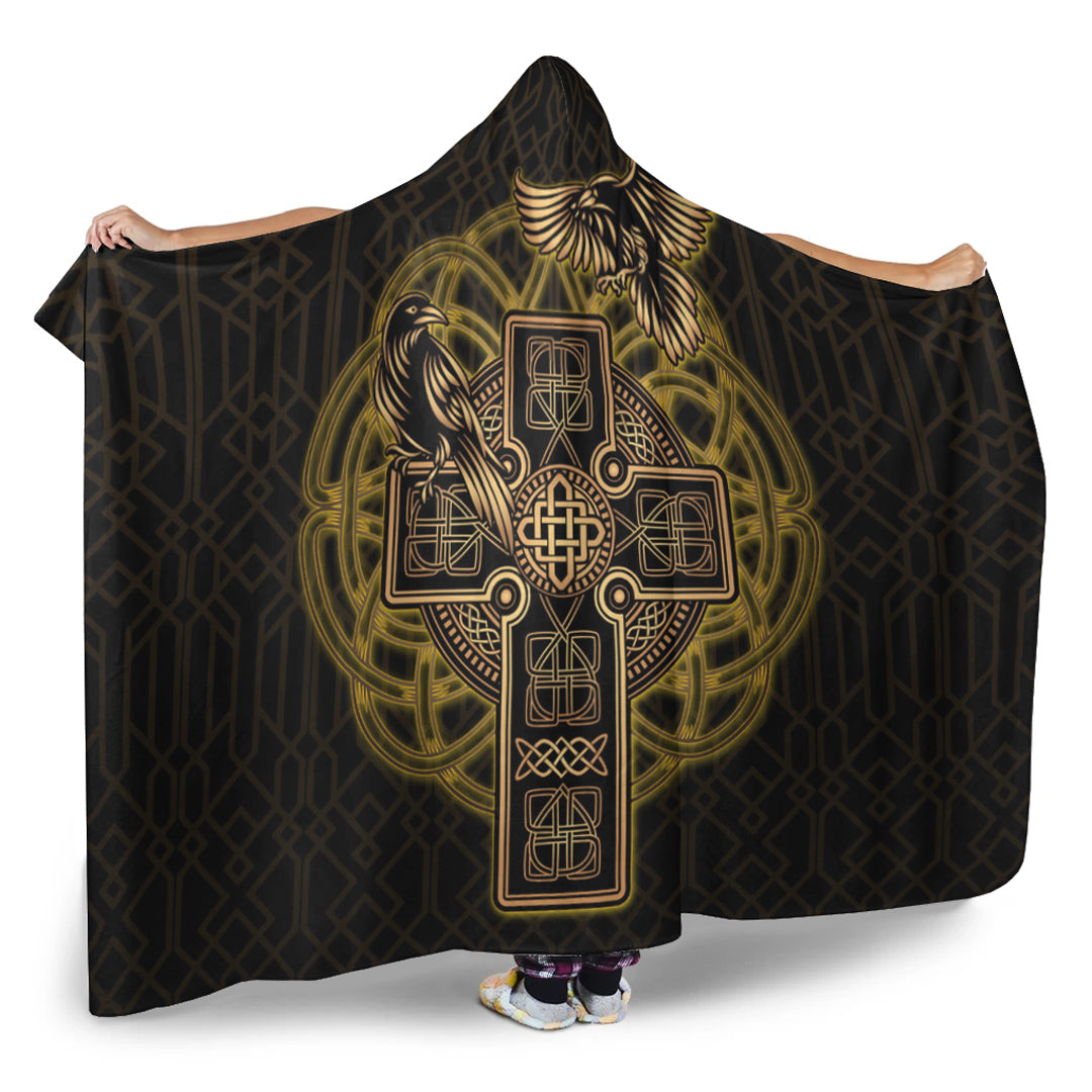 VikingStyle Hooded Blanket -Viking Raven Hooded Blanket A95