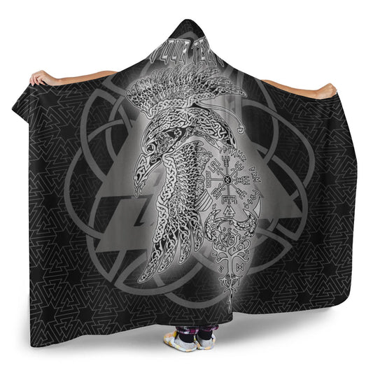 VikingStyle Hooded Blanket - Valknut Raven Viking Homeset Hooded Blanket A95