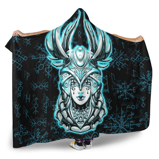 VikingStyle Hooded Blanket - Viking Valkyrie Turquoise Hooded Blanket A95