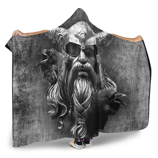 VikingStyle Hooded Blanket - Raven Viking Odin Hooded Blanket A95