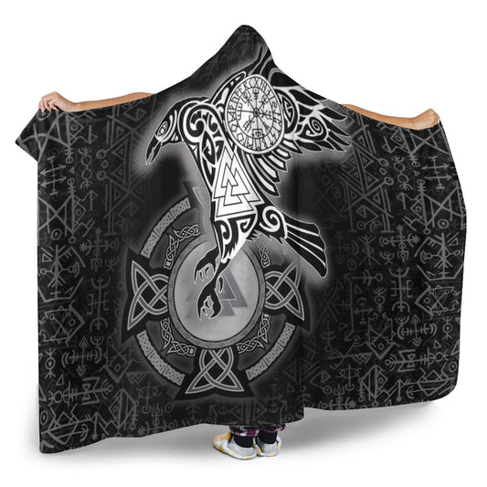 VikingStyle Hooded Blanket -Celtic Raven Viking Homeset Hooded Blanket A95