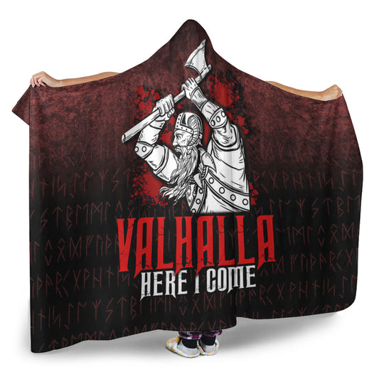 VikingStyle Hooded Blanket - Valhalla Here I Come Viking Hooded Blanket A7