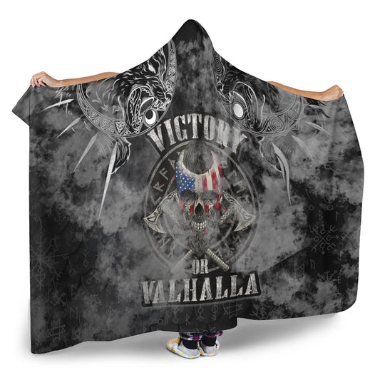 VikingStyle Hooded Blanket - Viking Skol and Hati American Hooded Blanket A31