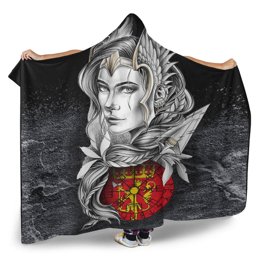 Viking Style Hooded Blanket - Valkyries Norway Viking Country Hooded Blanket A95