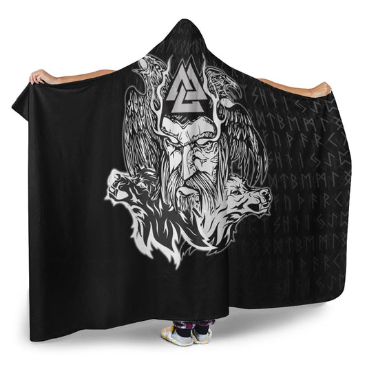 VikingStyle Hooded Blanket -Odin Viking Set Hooded Blanket A95