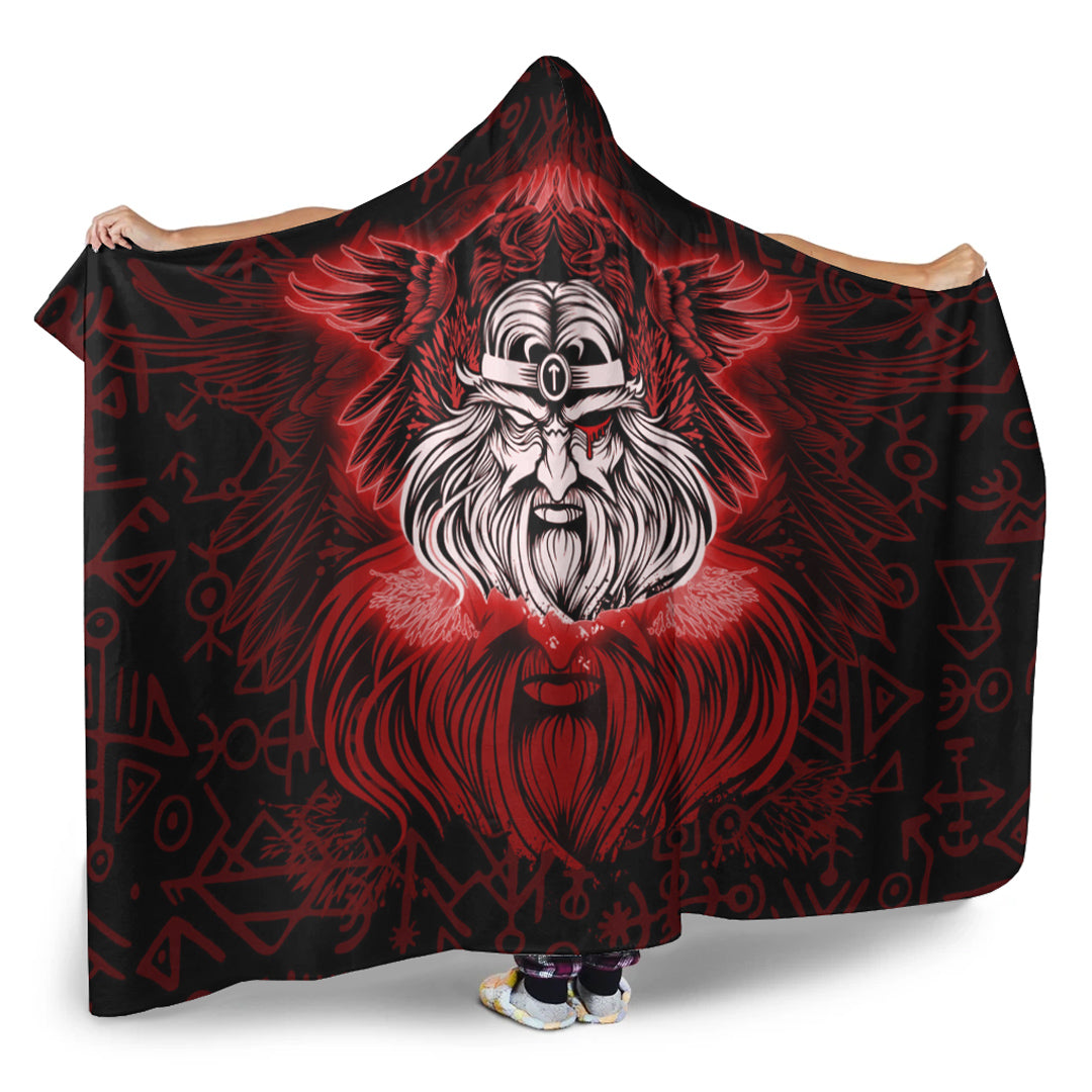 VikingStyle Hooded Blanket - Hooded Blanket - Viking Odin RedA7