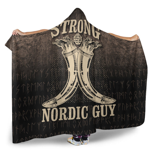 VikingStyle Hooded Blanket - Strong Nordic Guy Hooded Blanket A7