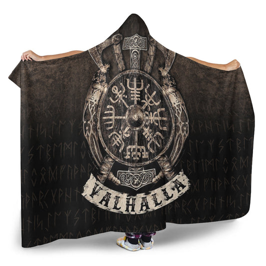 VikingStyle Hooded Blanket - Special Vegvisir Valhalla Hooded Blanket A7