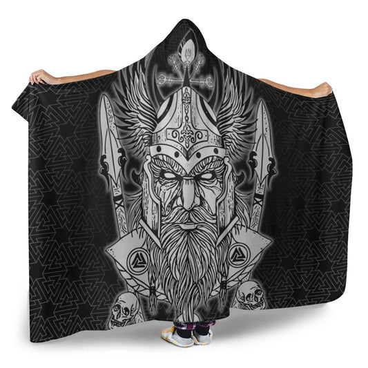 VikingStyle Hooded Blanket -Odin And Raven Viking Homeset Hooded Blanket A95