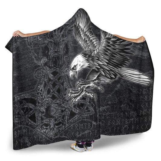 VikingStyle Hooded Blanket - Raven Mjolnir Hooded Blanket A95