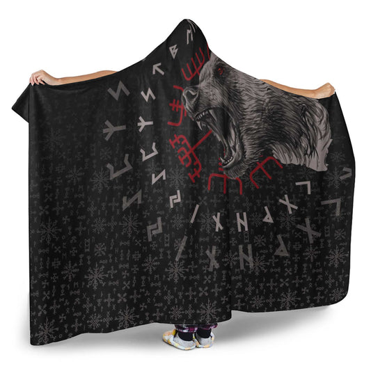 VikingStyle Hooded Blanket - Berserler Viking Bear Hooded Blanket A94