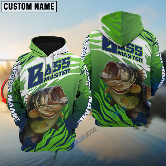 BlueJose Customize Name Bass Master Fishing 3D Shirts