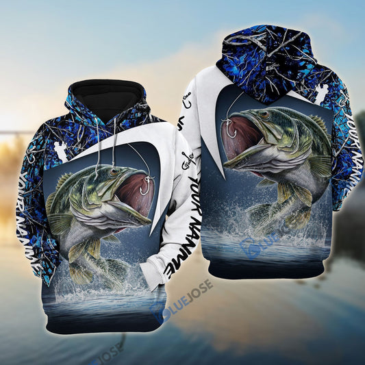 Bluejose Inshore Slam Redfish, Trout, Snook Customize Name 3D Hoodie