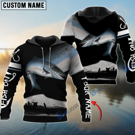 BlueJose Chinook Salmon Fishing Customize Name 3D Shirts