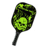 BlueJose Black And Green Flame Skull Customized Name Pickleball Paddle