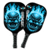 BlueJose Blue Flame Skull Customized Name Pickleball Paddle