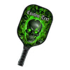 BlueJose Green Flame Skull Customized Name Pickleball Paddle