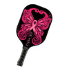 BlueJose Black And Pink Breast Cancer Ribbon Butterfly Customized Name Pickleball Paddle