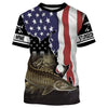 Bluejose Sturgeon Fishing American Flag Custom Long Sleeve Fishing Shirts, Patriotic Tournament Fishing Shirts