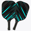 BlueJose Black And Cyan Customized Name Pickleball Paddle