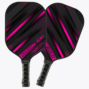 BlueJose Black And Pink Customized Name Pickleball Paddle