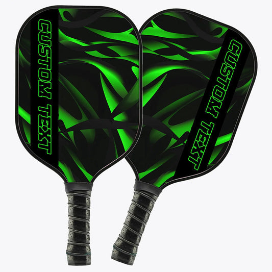 BlueJose Black And Green Customized Name Pickleball Paddle