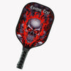 BlueJose Red Flame Skull Customized Name Pickleball Paddle